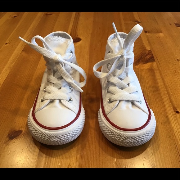 Converse Other - CLOSEOUT! TODDLER WHITE CONVERSE HIGH TOPS sz 5